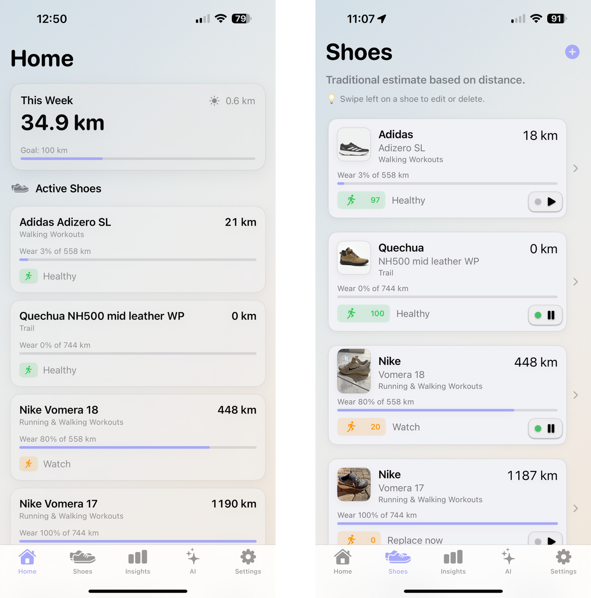 ShoeTrack app preview